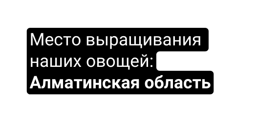 Место выращивания наших овощей Алматинская область